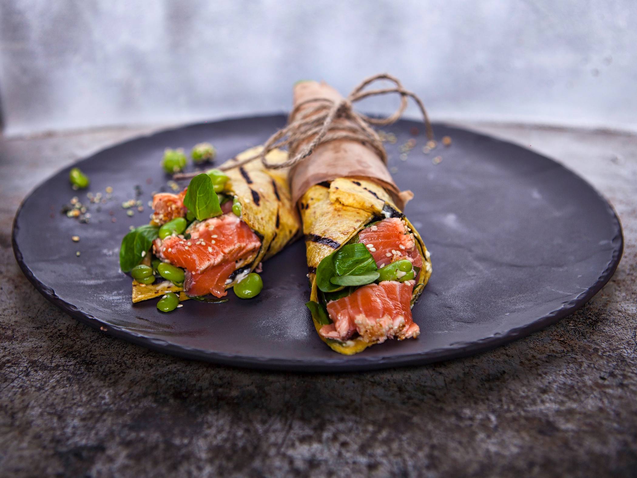 Tortilla Wrap met Zalm en Wasabi Mayonaise Jean Bâton